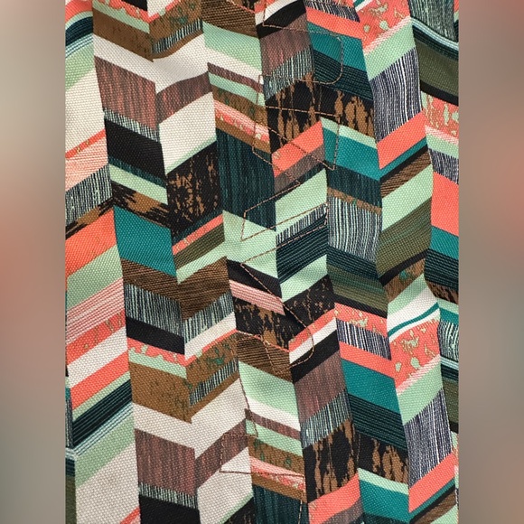 NWOT KAVU Rope Sling Bag – Multicolor Chevron Print – Adjustable Crossbody - Picture 6 of 7